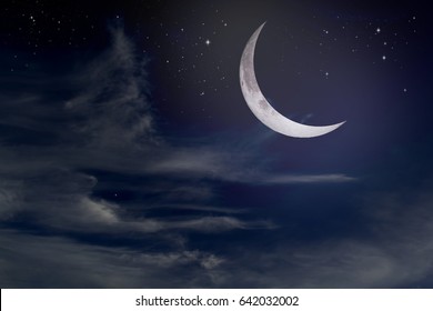 Stars Moon Spindrift Clouds Night Sky Stock Photo 642032002 | Shutterstock