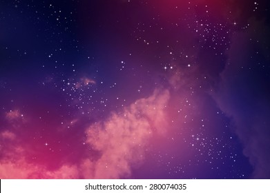 Stars in the night sky,nebula and galaxy - Shutterstock ID 280074035