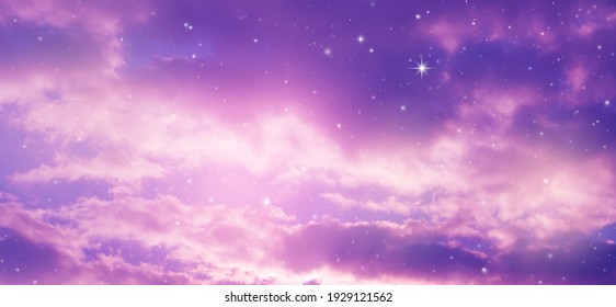 Stars In The Night Sky,purple Background.