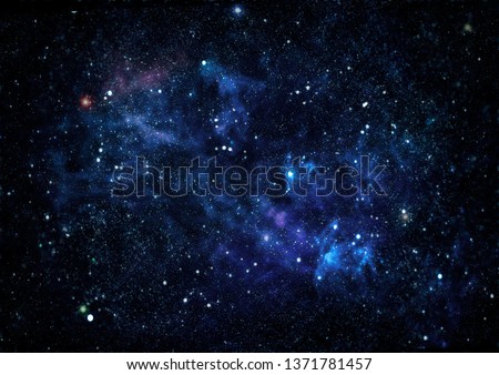 Stars of a planet and galaxy in a free space.
