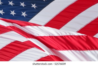 Stars and Stripes American Flag in wind