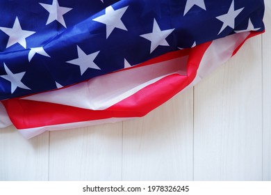 Stars And Stripes Closed Up. Background For USA, American National Day, Holiday, Memorial Day, Independence Day. 