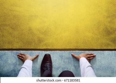 Start background, Top view of Businessman on Start line, Business Challenge or do something new - Shutterstock ID 671183581