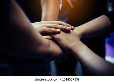 Start up Business People Teamwork Cooperation Hands Together - Shutterstock ID 1014557539