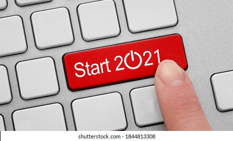 Start Button. Happy New Year 2021