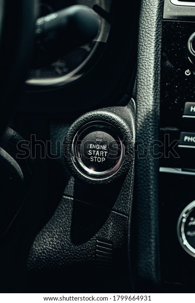 Start engine push button of a\
car