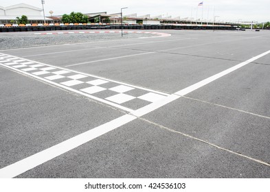 Start And Finish Motor Race Line Asphalt On Monaco Montecarlo Grand Prix Street Circuit