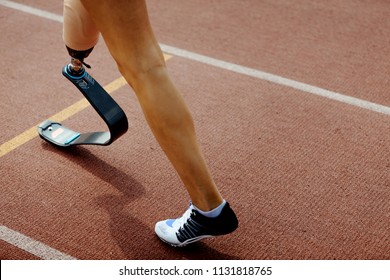 Start Line Artificial Leg Limb Women Athlete Runner