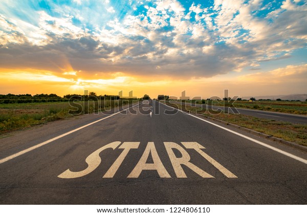 Start\
line on the highway concept for business planning, strategy and\
challenge or career path, opportunity and change.\
