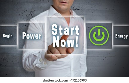 start now touchscreen concept background.