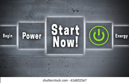 Start now touchscreen concept background.