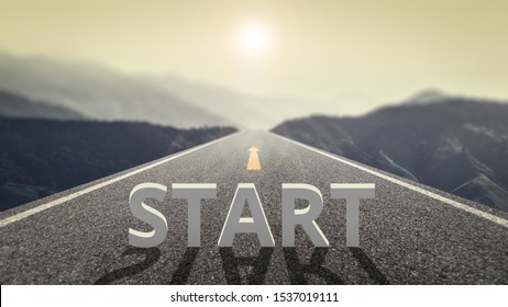 START Point On The Road Of Business Or Your Life Success. The Beginning To Victory. 