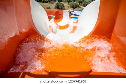 Start Position On Water Slide, Orange Tobogan