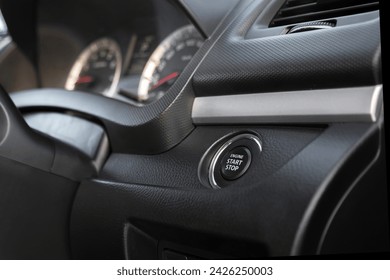 Start stop button in the car. - Powered by Shutterstock