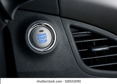  Start stop engine button with blue letters