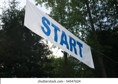 Starting Banner For 10K Road Race