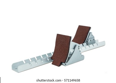 Starting Block On Isolated White Background