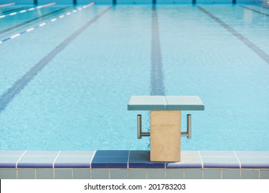 Starting Block / Swimming Pool With A Starting Blocks