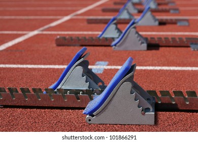 Starting blocks at the start