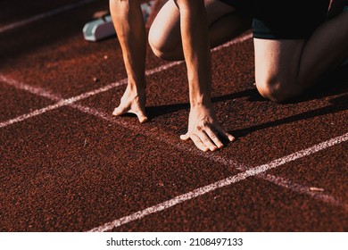 starting line sports and competition - Shutterstock ID 2108497133