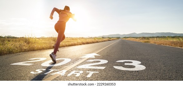 Starting to new year 2023 and need for speed to begin new year after coronavirus COVID-19 pandemic,Reopening for business and lifestyle,new normal,challenge,career path and change,readiness of leaders - Shutterstock ID 2229260353