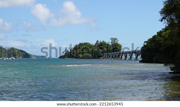 the\
starting point view of the bridges Los Puentes in the city Santa\
Barbara de Samana in the province of the Samana Peninsula in the\
Dominican Republic in the month of February\
2022
