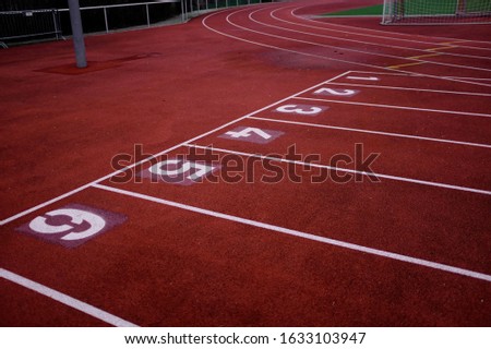 startline in the athletic stadium