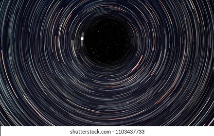 A Startrail Shot To The Sky North Pole With Polaris