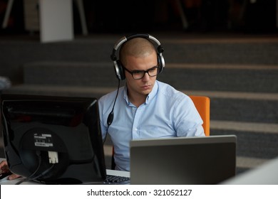 Startup Business, Software Developer Working On Computer At Modern Office