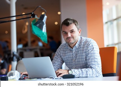 Startup Business, Software Developer Working On Computer At Modern Office