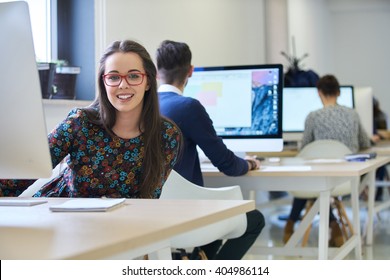 Startup Business, Software Developer Working On Computer At Modern Office