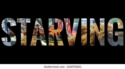 Starving image inside text for background
