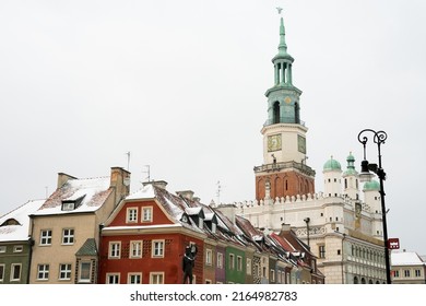 Stary Rynek Poznan, Poland, During A Cold Winter Covered With Snow