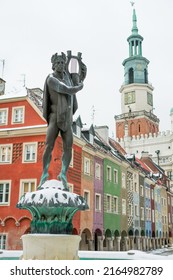 Stary Rynek Poznan, Poland, During A Cold Winter Covered With Snow