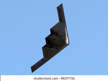State of the art stealth bomber in flight