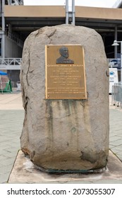 State College, PA - October 22, 2021: General James A. Beaver Monument At Beaver Stadium