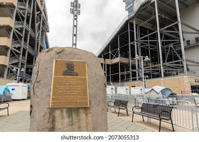 State College, PA - October 22, 2021: General James A. Beaver Monument At Beaver Stadium