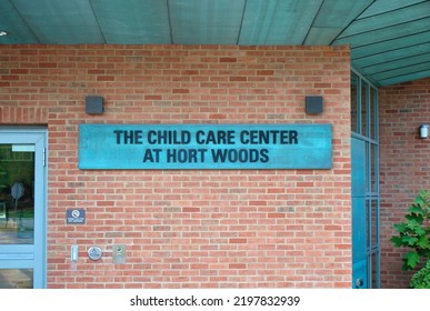 State College, Pennsylvania - August 31 2022: Penn State University Park The Child Care Center At Hort Woods