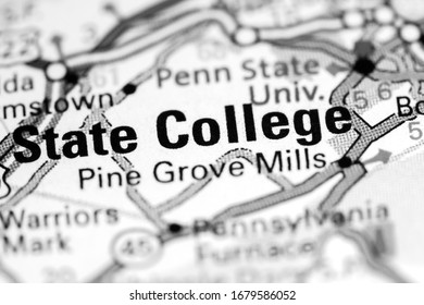 State College. Pennsylvania. USA On A Map