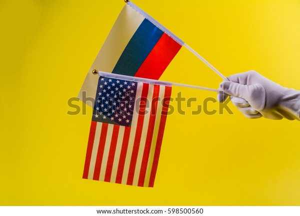 the state flag of Russia and\
USA