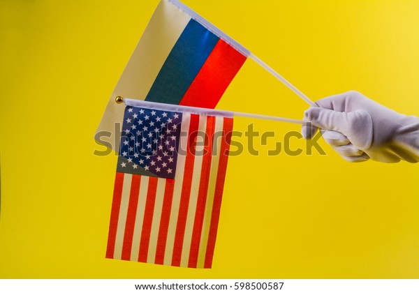 the state flag of Russia and
USA