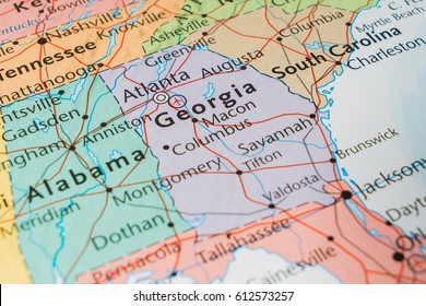 State of Georgia on the map of the USA