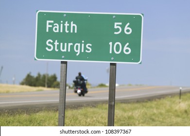 State Highway 34 With Highway Sign, Sturgis, South Dakota