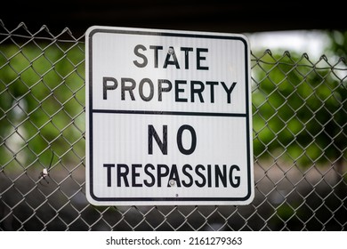 State Property No Trespassing Sign 