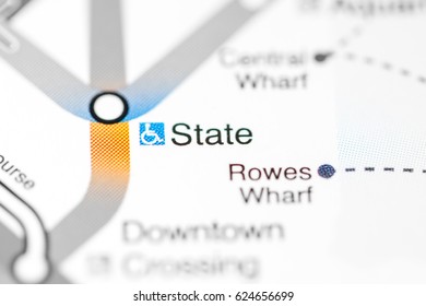 State Station. Boston Metro Map.