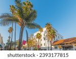 State street in Santa Barbara on a clear day, California