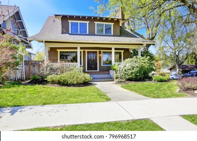 Stately Completely Renovated Craftsman Home Exterior. This Historic Home Was Designed And Constructed By Henry Schneider.