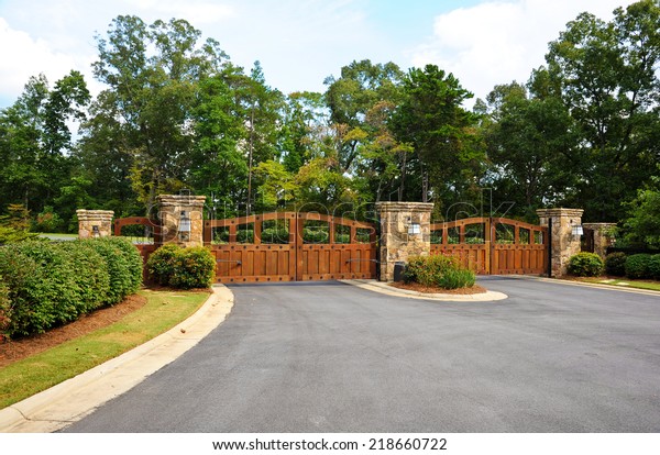 Stately Entrance to New\
Gated Community