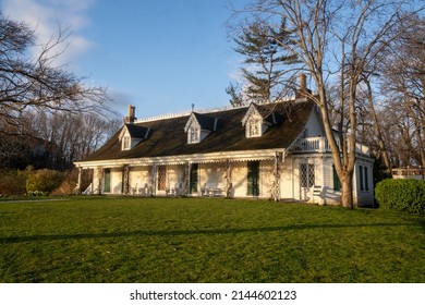 Staten Island, NY - USA - April 10, 2022: Three Quarter Landscape View Of The Alice Austen House, A Dutch Colonial House Located In The Rosebank Section Of Staten Island, A Museum And Landmark.