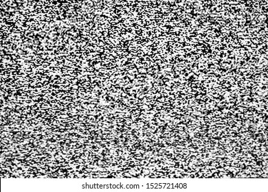 Static Black And White Noisy Analog TV Screen When Signal Is Lost Or While Searching For Channels